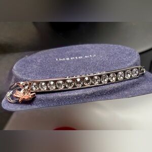Inspired Silver Tone  Crystal Bar Bracelet with Clear Stones